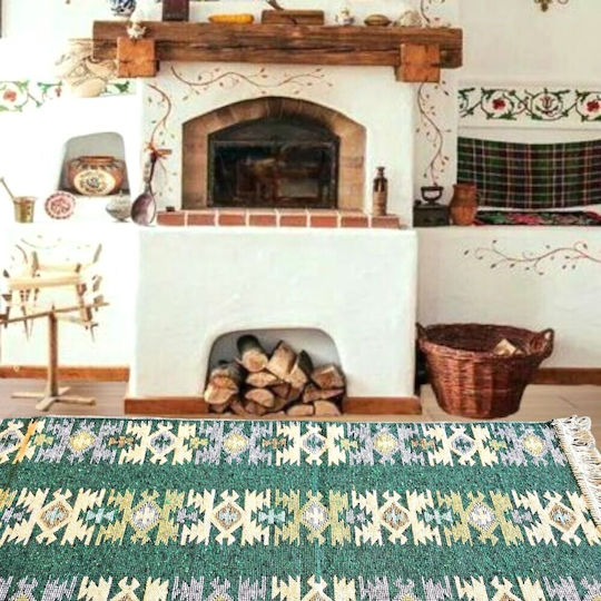 Kotonia Home Wohnzimmer Teppich Grün 60x150cm