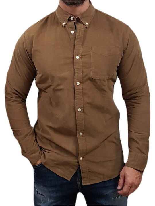 Long-sleeved Corduroy Shirt Otter
