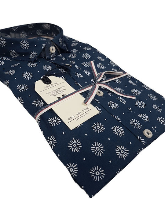 Μακρυμάνικo Πουκάμισο Floral Navy Μπλε