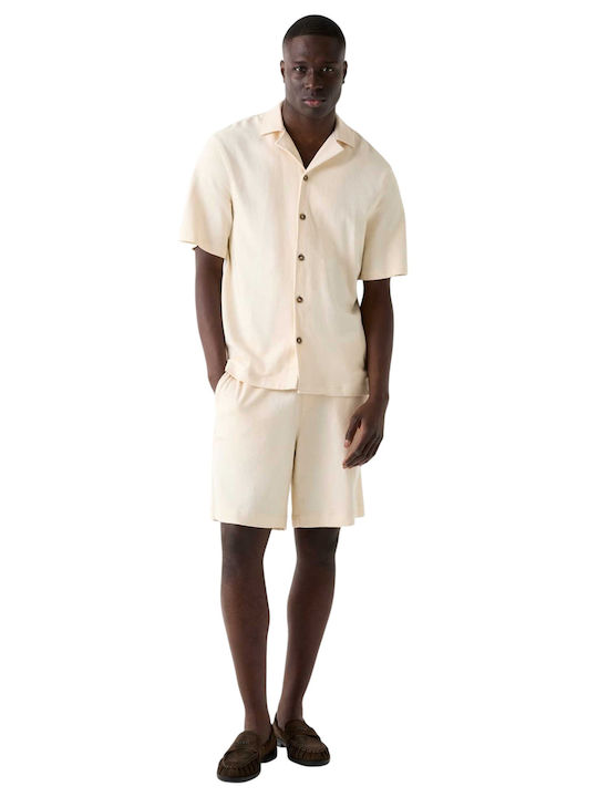 Short Sleeve Shirt in Regular Fit Beige