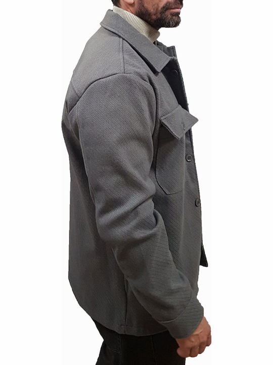 Μακρυμάνικo Overshirt Γκρι