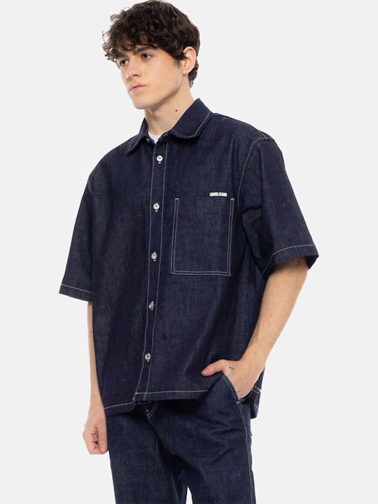 Long Sleeve Denim Overshirt Blue