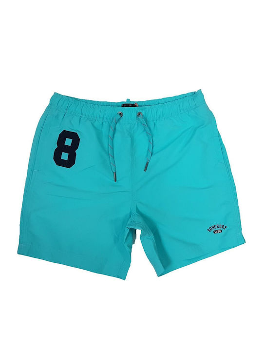 D2 Ovin Vintage Polo Men's Swimwear Shorts Aquamarine Blue