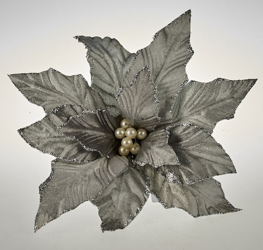 Christmas Decorative Fabric Flower Tree Silver