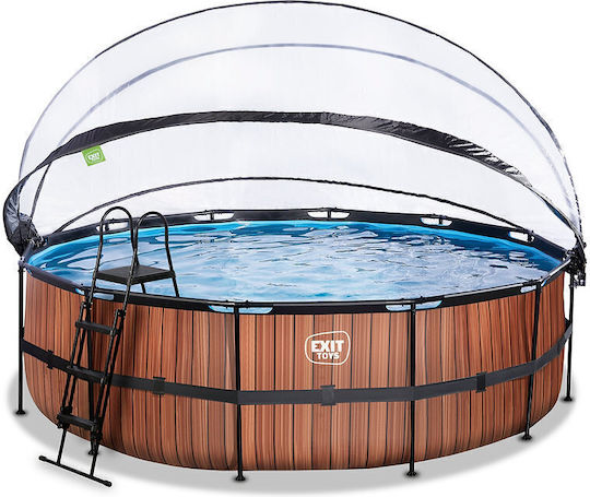Exit Toys Round Wooden Swimming Pool 488x122cm Brown