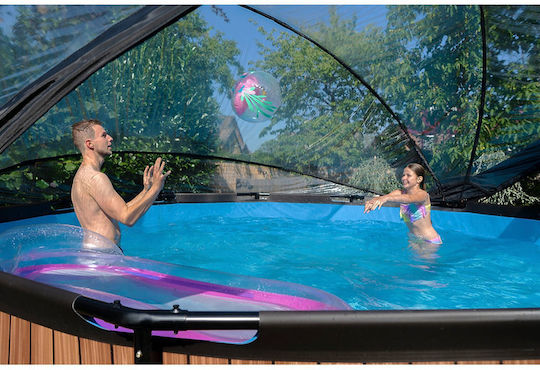 Exit Toys Round Wooden Swimming Pool 488x122cm Brown