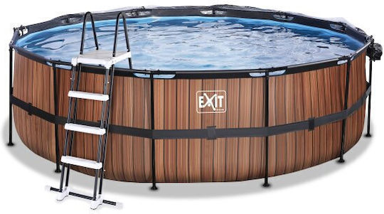 Exit Toys Runde Schwimmbecken Holz 450x122cm Braune