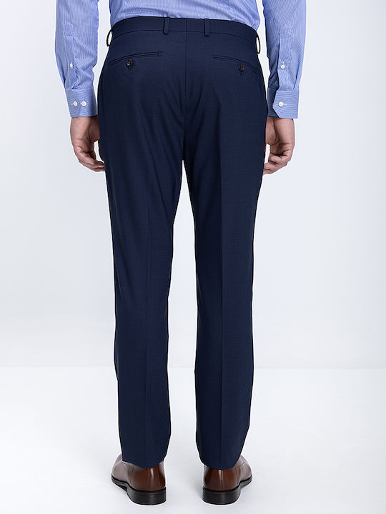 Elastic Trousers in Slim Fit Blue