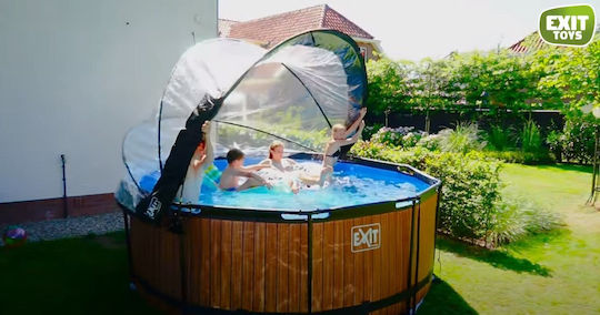 Exit Toys Runde Schwimmbecken Holz 360x122cm Braune