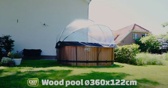 Exit Toys Runde Schwimmbecken Holz 360x122cm Braune