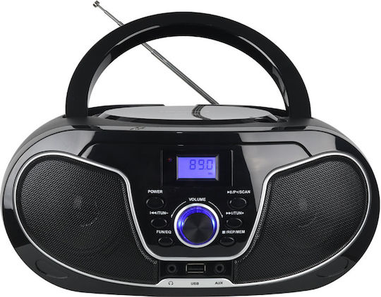 Telemax VT-832 Tragbares Soundsystem mit Bluetooth CD MP3 USB Radio Schwarz
