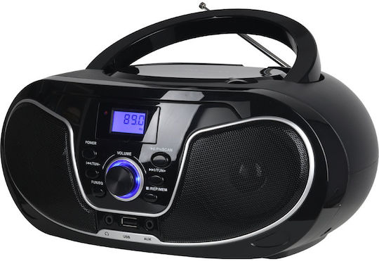 Telemax VT-832 Tragbares Soundsystem mit Bluetooth CD MP3 USB Radio Schwarz
