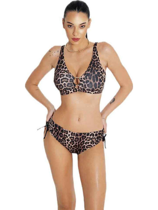 Bikini Τριγωνάκι C Cup Animal Print Choco