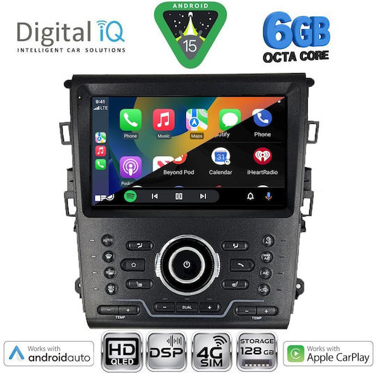 Digital IQ Car Audio System for Ford Mondeo 2014-2023 with Clima Bluetooth USB WiFi GPS Apple CarPlay Android Auto with 9" Touch Screen