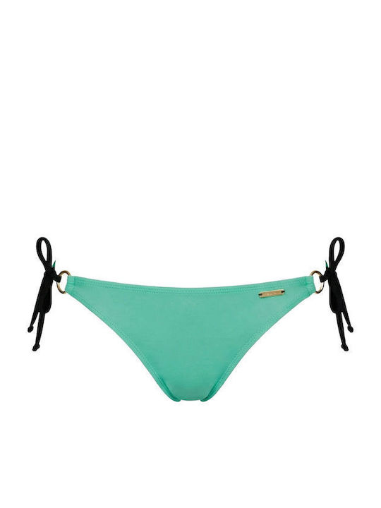 Bikini Slip με Κορδονάκια Μέντα