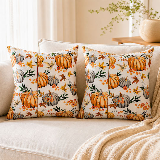 Kotonia Home Μαξιλάρι Καναπέ από 100% Βαμβάκι Πολύχρωμο 50x50εκ.