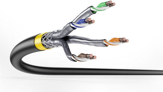 Digitus S/FTP Cat.7a (10Gbps) Мрежов Кабел Ethernet 50м Черен
