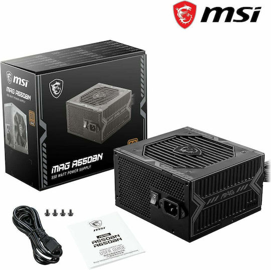 MSI MAG A550BN 550W Черен Компютърно захранване Пълен кабел 80 Plus Bronze