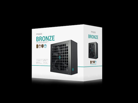 Deepcool PF600X 600W Μαύρο Τροφοδοτικό Υπολογιστή Full Wired 80 Plus Bronze
