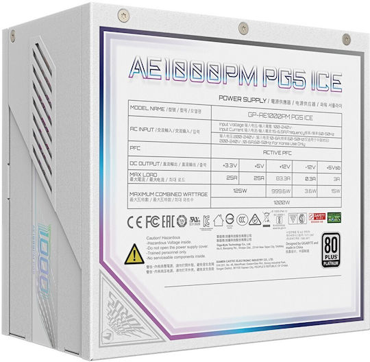 Gigabyte Aorus Elite P1000W 1000W Λευκό Τροφοδοτικό Υπολογιστή Full Modular 80 Plus Platinum