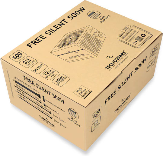 Tecnoware FAL506FS12B 500W Schwarzes Netzteil für Computer Voll Verkabelt