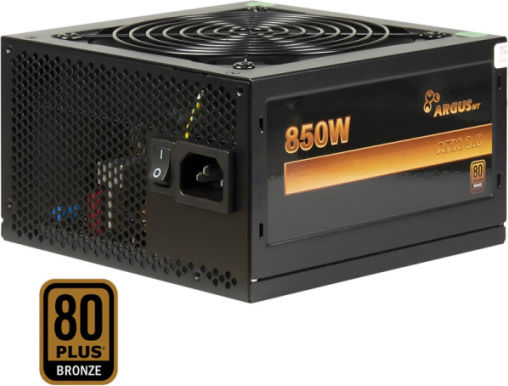 Inter-Tech ArgusNT BPS-850 850W Μαύρο Τροφοδοτικό Υπολογιστή Full Wired 80 Plus Bronze