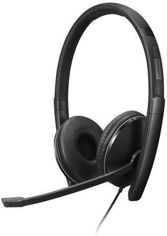 Lenovo Auf dem Ohr Multimedia-Headsets mit Mikrofon und Verbindung USB-A in Schwarz Farbe 4XD1P83425