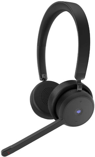 Lenovo Wireless VoIP Headset Teams Auf dem Ohr Multimedia-Headsets mit Mikrofon und Verbindung Bluetooth / USB-A in Schwarz Farbe