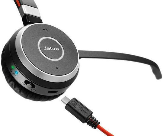 Jabra Jabra Evolve 65 SE UC Drahtlos Auf dem Ohr Multimedia-Headsets mit Mikrofon und Verbindung Bluetooth in Schwarz Farbe