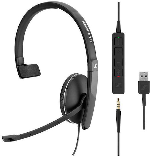 Epos ADAPT 135 II На ушите Мултимедийни слушалки с микрофон и връзка USB-A в Черен цвят