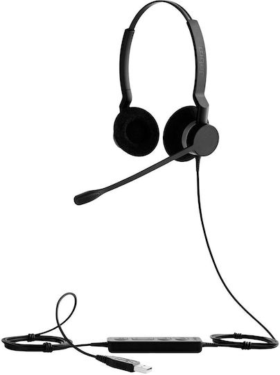 Jabra На ушите Мултимедийни слушалки с микрофон и връзка USB-A в Черен цвят 2399-823-109