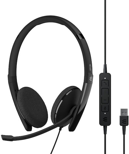 Epos Adapt 160 USB II На ушите / Надушници Мултимедийни слушалки с микрофон и връзка USB-A в Черен цвят