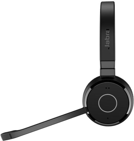 Jabra Evolve 65 TE Ασύρματα On Ear Multimedia Ακουστικά με μικρόφωνο και σύνδεση Bluetooth / USB-A
