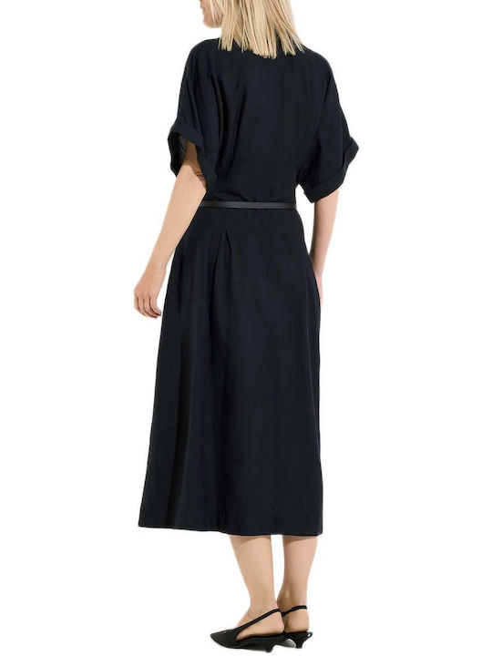 MORE & MORE Summer Midi Shirt Dress Black