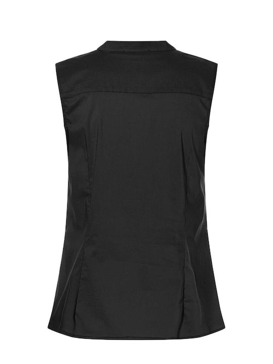 Women's Sleeveless Black Blouse