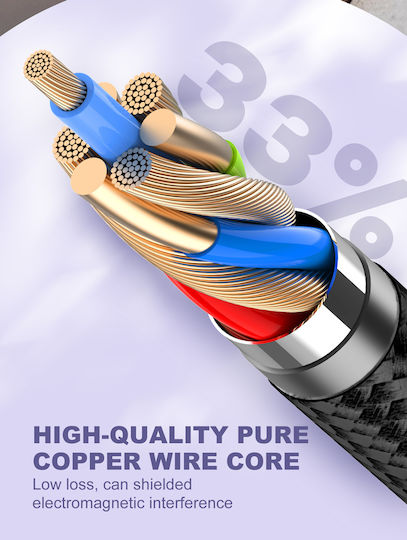 Ldnio Braided USB 2.0 Cable USB-C male - 3.5mm Μαύρο 2m