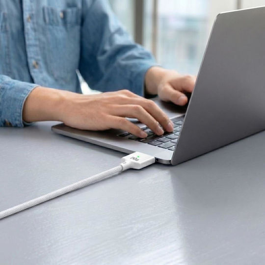 Tech-Protect Ultraboost Macbook Magnetic USB 2.0 Cable USB-C male - Magsafe 3 140W Λευκό 2m MMC01