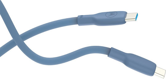 Motorola USB 2.0 Cable USB-C male - USB-C 100W Μπλε 2m SJCS0CCB20ET1-EU-BL