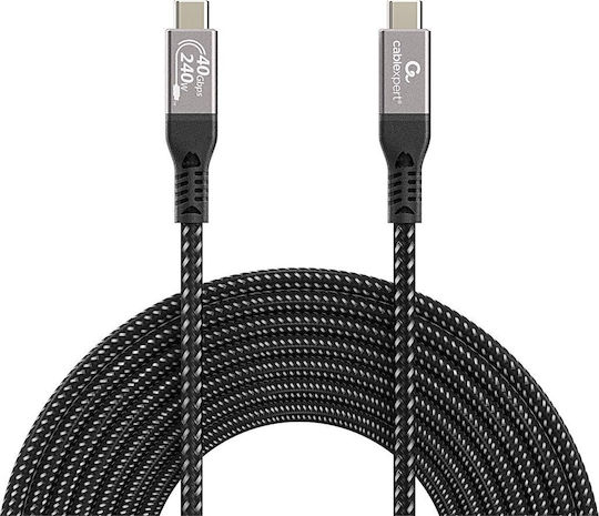 Cablexpert Premium Braided USB 4 Video Cable USB-C Male - USB-C 240W PD Black 0.5m CCBP-USB4-CMCM240-0.5M