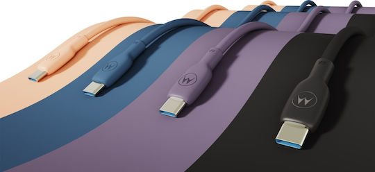 Motorola USB 2.0 Cable USB-C male - USB-C 100W Μπλε 2m SJCS0CCB20ET1-EU-BL