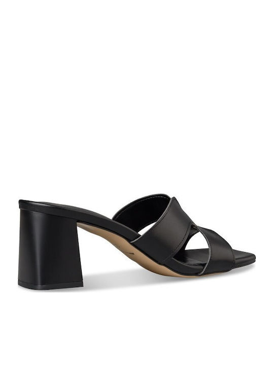 Mules with Chunky Heel in Black Colour