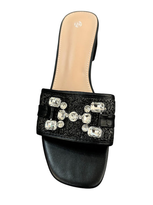 Mules With Low Heel In Black Colour