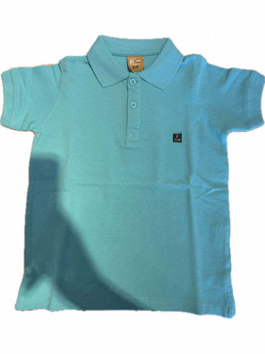 Funky Polo Pentru Copii Cu Mâneci Scurte Turcoaz Funky Polo Pentru Copii Cu Mâneci Scurte Turcoaz