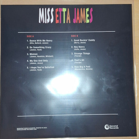 Etta James Miss Etta James 1 Vinyl-Schallplatte