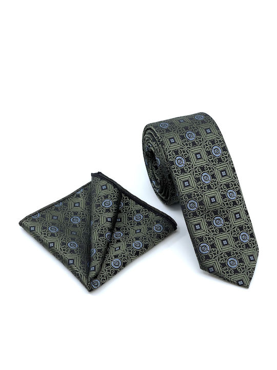 Legend Accessories Set of Men's Printed Ties in Green Colour