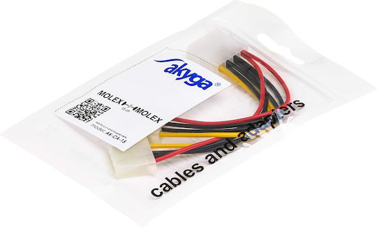 Akyga 4-Pin Molex - 4-Pin Molex Kabel 0.15m Mehrfarbig (AK-CA-15)