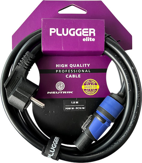 Plugger Schuko - Cable 1.8m Black