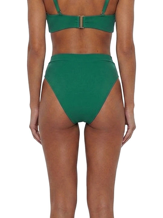 Slip Bikini Talie înaltă Verde