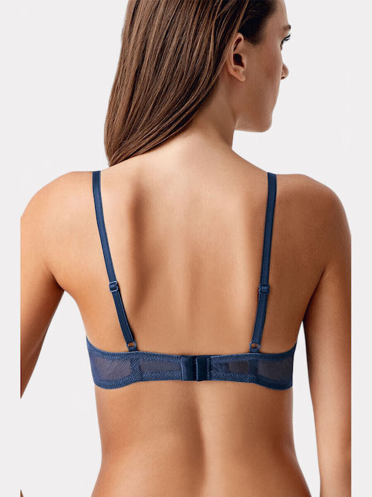 Blue Athletic Bra with Underwire