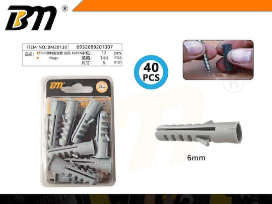 Plastic Screw Anchors 40 Pieces